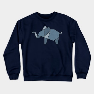 Blue Abstract Geometric Elephant Crewneck Sweatshirt